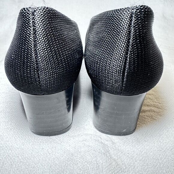 Aerosoles Love Pump Women's Black Block Heeled Knit Fabric Shoe‎ Size 7 - Picture 7 of 8